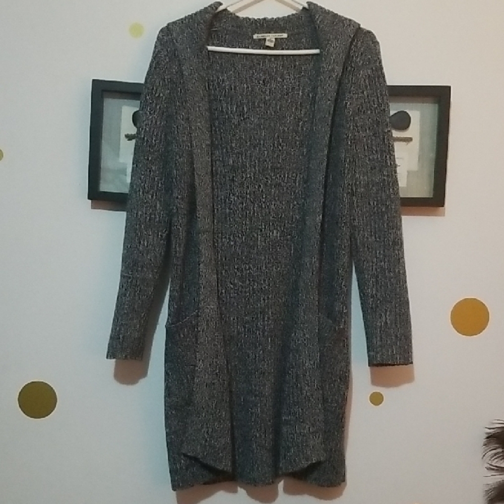 Carolyn Taylor Knitted Women's Gray Hooded Sweater Size S